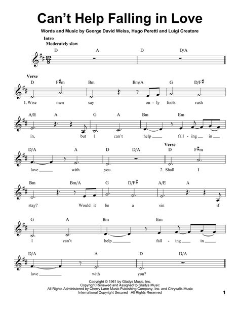 can't help falling in love with you sheet music|wise men say sheet music.